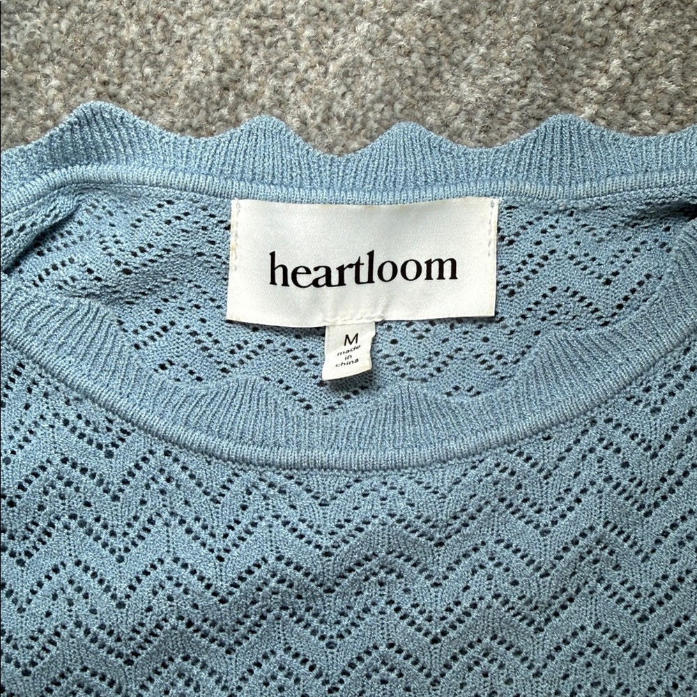 Heartloom Monroe Maxi Dress Blue Pointelle Knit Size M Worn Once - Picture 4 of 10